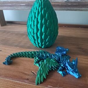Green and Blue 3D Dragon Figurine